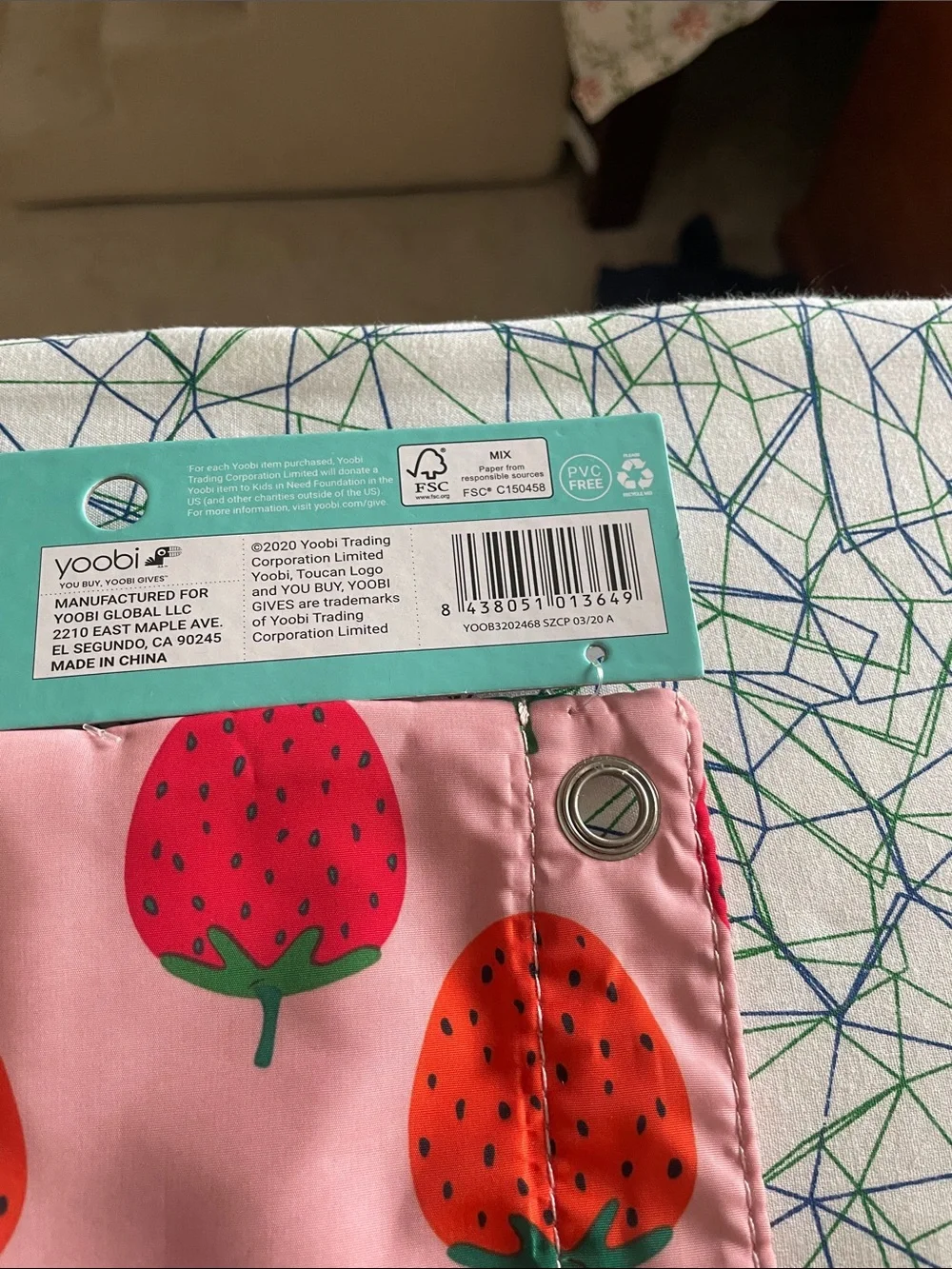 Yoobi Pink & Red Strawberry Binder Zip Case + Coin Purse